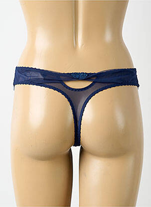 Tanga effet matière satinée bleu AUBADE femme