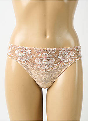 Tanga effet matière satinée rose AUBADE femme