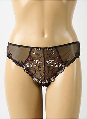 Tanga tissage satiné marron AUBADE femme