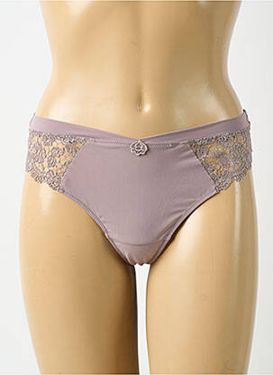 Tanga tissage satiné gris AUBADE femme