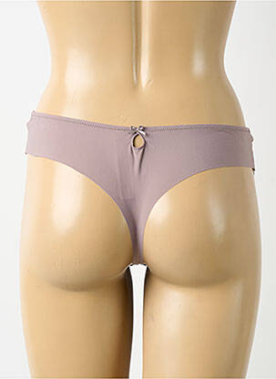 Tanga tissage satiné gris AUBADE femme