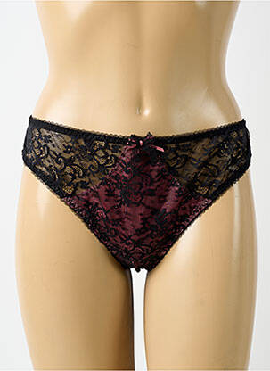 Tanga effet matière satinée noir AUBADE femme