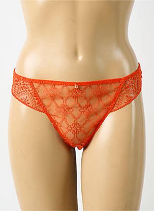 Tanga tissage satiné orange AUBADE femme