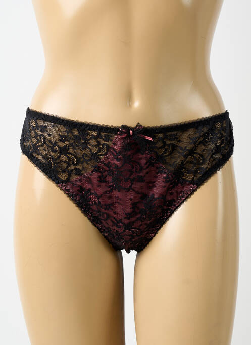 Tanga effet matière satinée noir AUBADE femme