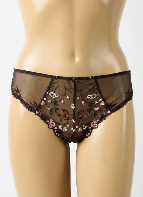 Tanga tissage satiné marron AUBADE femme