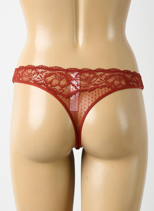 Tanga effet matière satinée marron AUBADE femme