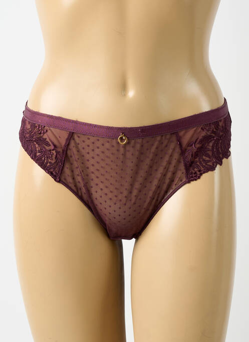 Tanga effet matière satinée violet AUBADE femme