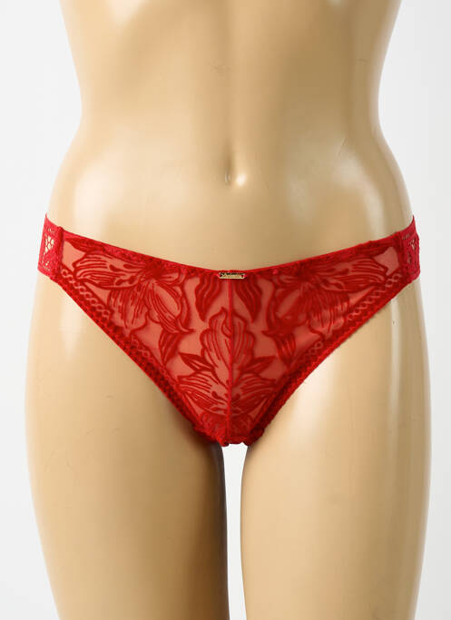 Tanga effet matière satinée rouge AUBADE femme