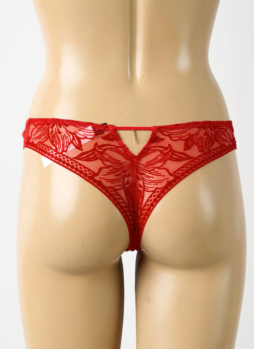 Tanga effet matière satinée rouge AUBADE femme