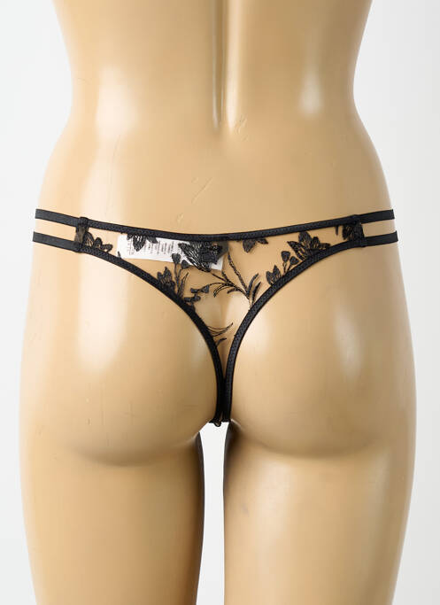 Tanga tissage satiné noir AUBADE femme