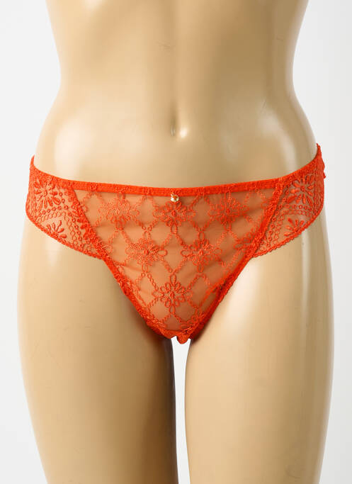Tanga tissage satiné orange AUBADE femme