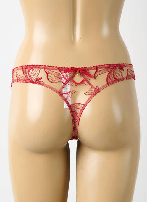 Tanga tissage satiné rouge AUBADE femme