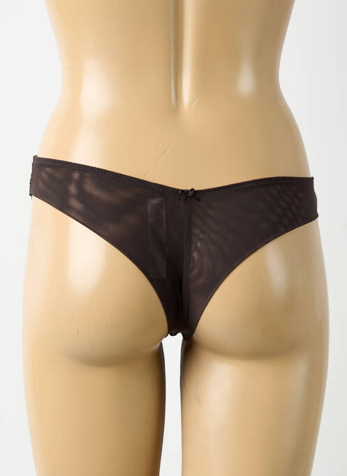 Tanga tissage satiné marron AUBADE femme