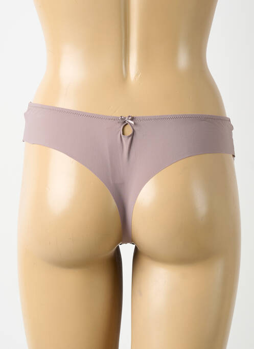 Tanga tissage satiné gris AUBADE femme