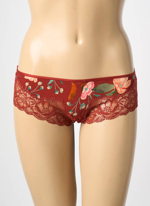 Shorty effet matière satinée marron AUBADE femme