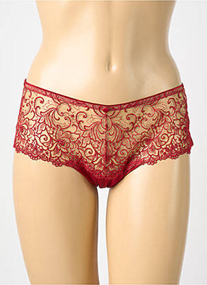 Shorty bi-matiére rouge KARL LAGERFELD X AUBADE femme