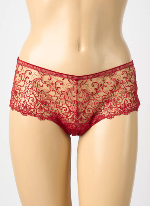 Shorty bi-matiére rouge KARL LAGERFELD X AUBADE femme