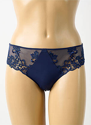 Culotte effet matière satinée bleu fonce SIMONE PERELE femme