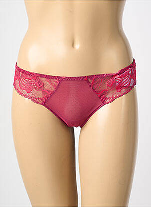 Tanga effet matière satinée rouge SIMONE PERELE femme