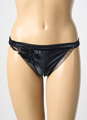 Tanga effet matière satinée noir SIMONE PERELE femme