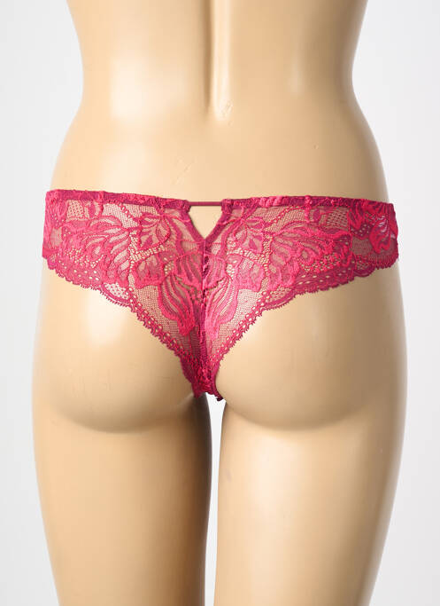 Tanga effet matière satinée rouge SIMONE PERELE femme