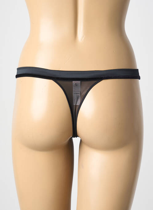 Tanga effet matière satinée noir SIMONE PERELE femme