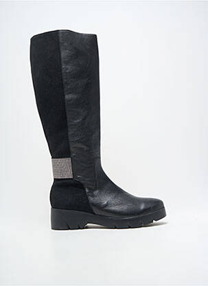 Bottes tissage satiné talon de 4 à 6cm noir WONDERS femme