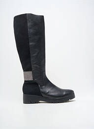 Bottes tissage satiné talon de 4 à 6cm noir WONDERS femme