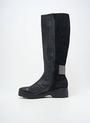 Bottes tissage satiné talon de 4 à 6cm noir WONDERS femme