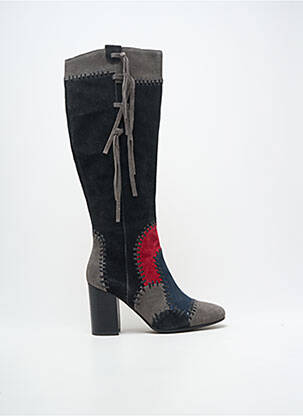 Bottes nubuck talon de 7 à 9cm noir MAM'ZELLE femme