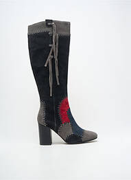 Bottes nubuck talon de 7 à 9cm noir MAM'ZELLE femme