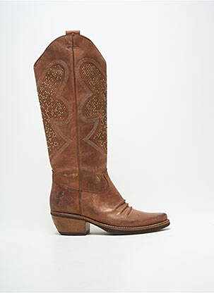 Bottes cubain talon de 4 à 6cm marron FELMINI femme