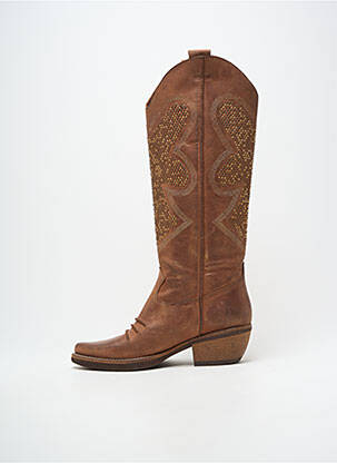 Bottes cubain talon de 4 à 6cm marron FELMINI femme