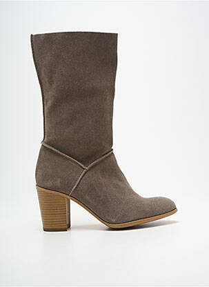 Bottes bout pointu talon de 7 à 9cm gris ALIWELL femme