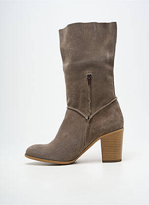 Bottes bout pointu talon de 7 à 9cm gris ALIWELL femme