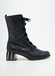 Bottines/boots tissage satiné talon de 4 à 6cm noir NEMONIC femme
