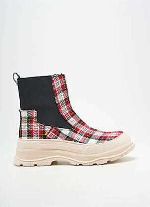 Bottines/boots bout rond talon de 4 à 6cm rouge VADDIA femme