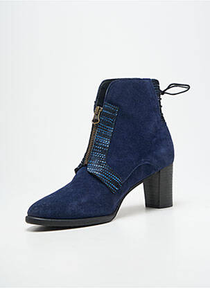 Bottines/boots bout pointu talon de 7 à 9cm bleu CASTA femme