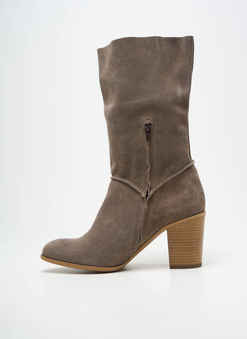 Bottes bout pointu talon de 7 à 9cm gris ALIWELL femme