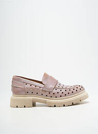 Mocassins bout rond talon plat jusqu'à 3cm rose CASTA femme