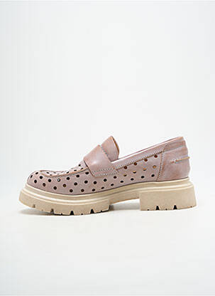 Mocassins bout rond talon plat jusqu'à 3cm rose CASTA femme