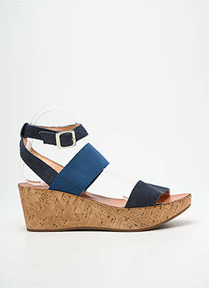 Sandales/nu pieds talon compensé talon de 7 à 9cm bleu FELMINI femme