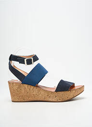 Sandales/nu pieds talon compensé talon de 7 à 9cm bleu FELMINI femme