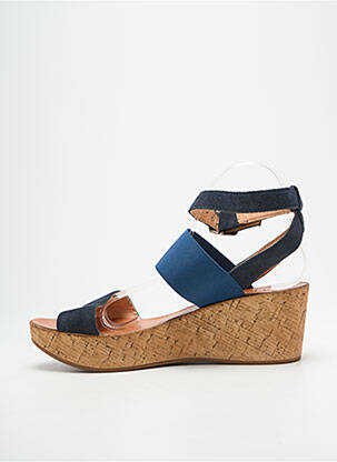 Sandales/nu pieds talon compensé talon de 7 à 9cm bleu FELMINI femme