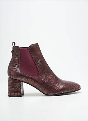 Bottines/boots tissage satiné talon de 7 à 9cm violet BARMINTON femme