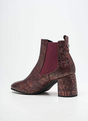 Bottines/boots tissage satiné talon de 7 à 9cm violet BARMINTON femme