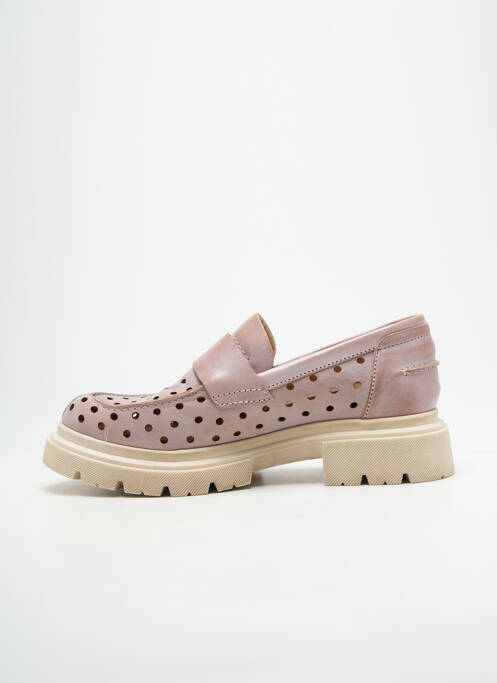 Mocassins bout rond talon plat jusqu'à 3cm rose CASTA femme