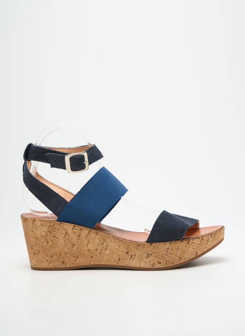 Sandales/nu pieds talon compensé talon de 7 à 9cm bleu FELMINI femme