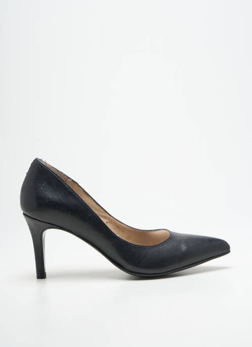 Escarpins tissage satiné talon de 7 à 9cm noir MYMA femme