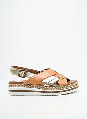 Sandales/nu pieds tissage satiné talon de 4 à 6cm marron LUNE & L'AUTRE femme